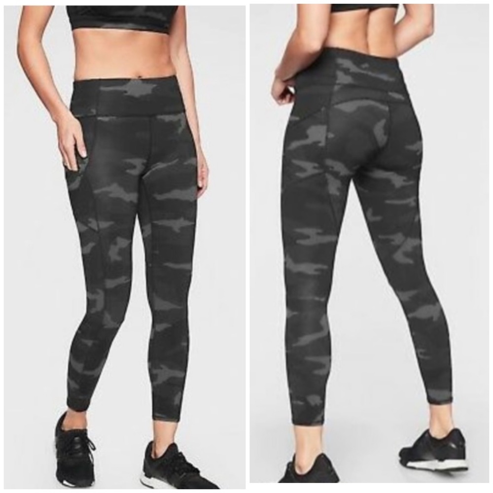 Athleta Camo Contender 7/8 Tight in Black
